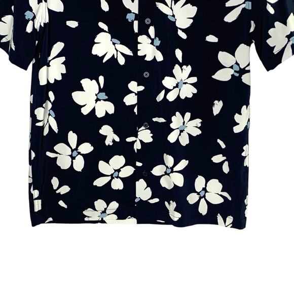 Porter Ash S Mens Floral Print Performance Shirt Button Front Hawaiian - Picture 5 of 8